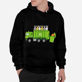 Garbage Truck Easter Day Bunny Eggs Easter Gift Kids Hoodie | Crazezy CA