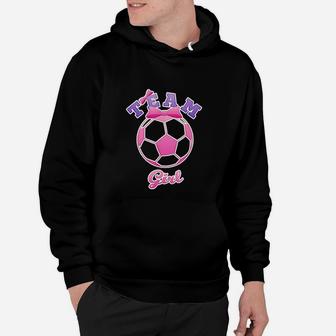 Gender Reveal Party Team Girl Pink Soccer Ball Hoodie | Crazezy CA