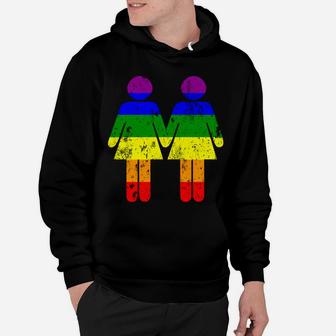 Girls Holding Hands Rainbow Flag Gay Pride Lesbian Sweatshirt Hoodie | Crazezy DE