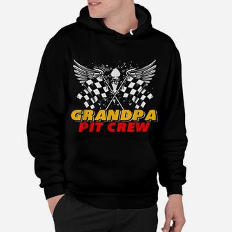 Grandpa Pit Crew Race Car Birthday Party Matching Family Hoodie | Crazezy