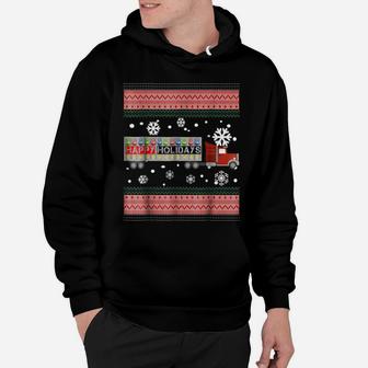Happy Holidays-Semi Truck Shirt-Snow-Snowflakes Tee Shirt Hoodie | Crazezy