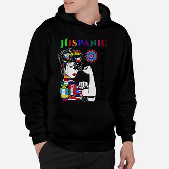 Hispanic Heritage Month Shirt Woman Latino Countries Flag Hoodie | Crazezy