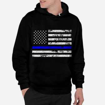 Hoodie Sweatshirt Blue Line American Flag Support Police Hoodie | Crazezy
