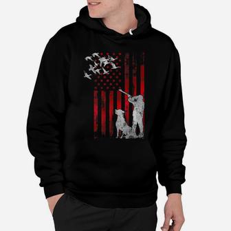 Hunters Distressed Patriotic American Usa Flag Duck Hunting Hoodie | Crazezy