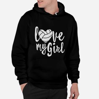 I Love My Girls Mom Volleyball Cute Volleyball Mom Hoodie | Crazezy