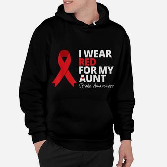 I Wear Red For My Aunt Stroke Awareness Survivor Warrior Hoodie | Crazezy AU