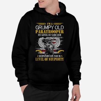 I'm A Grumpy Old Paratrooper Flag Tshirt, Veterans Day Gift Hoodie | Crazezy
