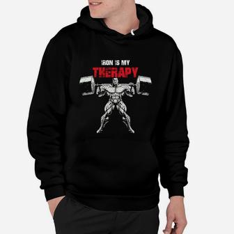 Iron Is My Therapy Bodybuilding Workout Hoodie | Crazezy CA