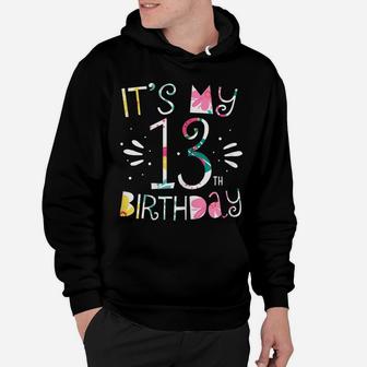It's My 13Th Birthday Tropical Floral 13 Year Old Girl Gift Hoodie | Crazezy