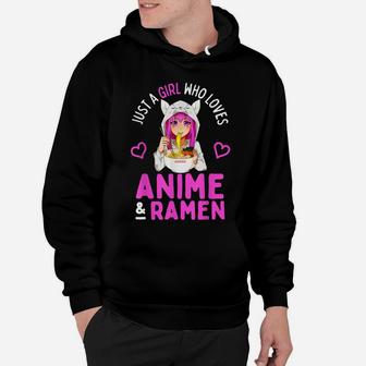 Just A Girl Who Loves Anime And Ramen Bowl Japanese Girls Hoodie | Crazezy CA
