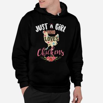 Just A Girl Who Loves Chickens Shirt Poultry Lover Cute Gift Hoodie | Crazezy DE