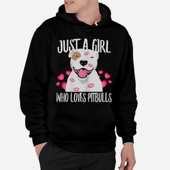 Just A Girl Who Loves Pit-Bulls Terrier Lover Dad Mom Funny Hoodie | Crazezy