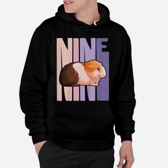 Kids 9 Year Old Cute Guinea Pig Birthday Girl 9Th B-Day Hoodie | Crazezy