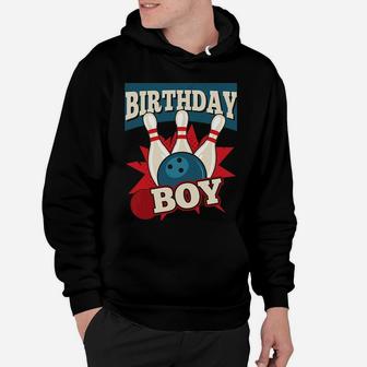 Kids Birthday Boy Cool Bowler Party Bowling Red Blue Theme Hoodie | Crazezy AU