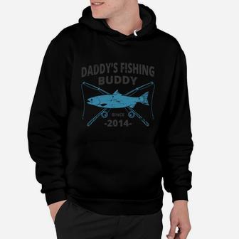 Kids Daddys Fishing Buddy Since 2014 4th Birthday Fishing Gift Hoodie | Crazezy DE