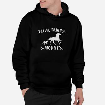 Kids Faith Family And Horses Riding Racing Racetrack Rodeo Hoodie | Crazezy