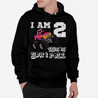 Kids Kids 2 Years Old 2Nd Birthday Monster Truck Car Shirt Girl Hoodie | Crazezy AU