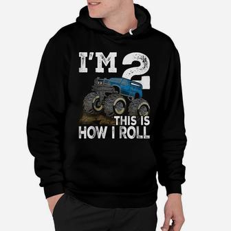 Kids Monster Truck Rally 2Nd Birthday Party Shirt - Second Bday Hoodie | Crazezy