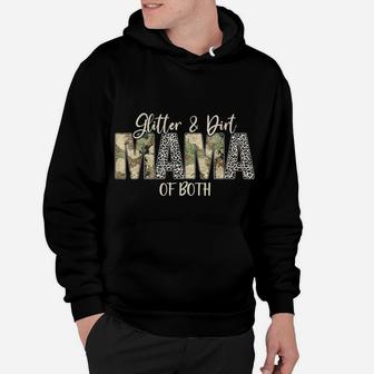 Leopard Glitter Dirt Mom Mama Of Both Camouflage Mothers Day Hoodie | Crazezy AU