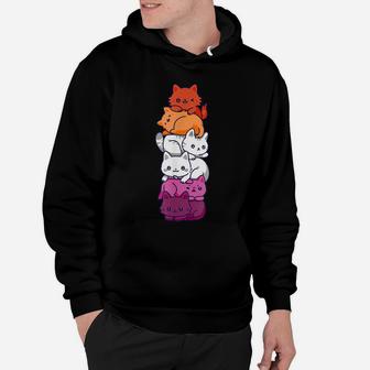 Lesbian Pride Cat Lgbt Gay Flag Cute Hers And Hers Gifts Hoodie | Crazezy UK