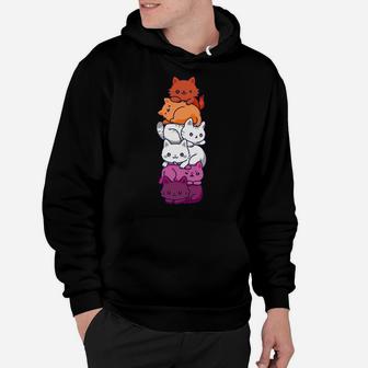 Lesbian Pride Cat Lgbt Gay Flag Cute Hers And Hers Gifts Hoodie | Crazezy