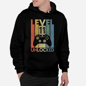 Level 11 Unlocked Shirt Funny Video Gamer 11Th Birthday Gift Hoodie | Crazezy