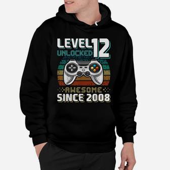 Level 12 Unlocked Awesome 2008 Video Game 12Th Birthday Gift Hoodie | Crazezy