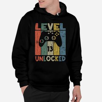 Level 13 Unlocked Gamer Birthday Funny Boy Girl Cute Graphic Hoodie | Crazezy DE