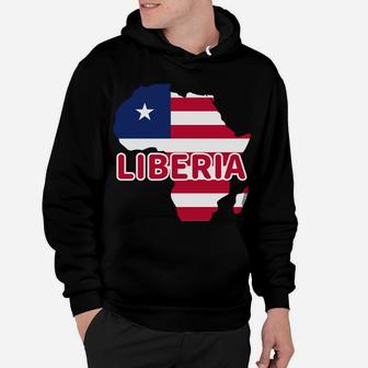 Liberia Liberian Pride Flag Map Africa Print Sweatshirt Hoodie | Crazezy