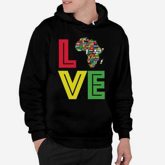 Love Africa Flag Melanin Sweatshirt African Pride Map Black Hoodie | Crazezy