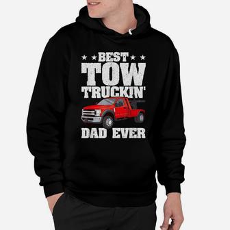 Mens Best Tow Truckin Dad Ever Tow Truck Driver Gift Distressed Hoodie | Crazezy