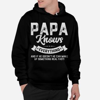 Mens Papa Knows Everything Shirt 60Th Gift Funny Father's Day Hoodie | Crazezy UK