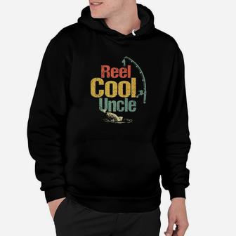 Mens Reel Cool Uncle Fishing Fathers Day Or Birthday Hoodie | Crazezy