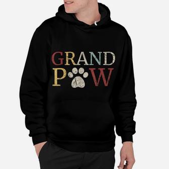 Mens Retro Grand Paw Dog Lover Grandpaw Grandpa Gift Hoodie | Crazezy