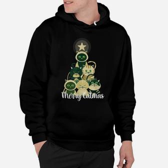 Meowy Merry Catmas Cat Tree Shirt Cat Lover Christmas Gift Hoodie | Crazezy