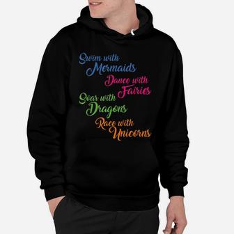 Mermaid Fairy Dragon Unicorn Shirt Girl Women Teen Gift Idea Hoodie | Crazezy