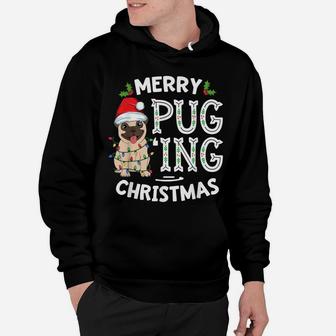 Merry Pugging Christmas Dog Santa Pug Xmas Boys Pugmas Hoodie | Crazezy