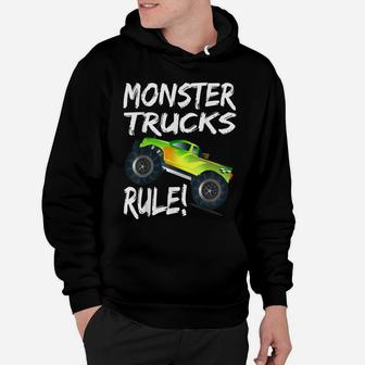 Monster Trucks Rule American Flag Racing USA Vintage Hoodie | Crazezy