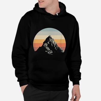 Mountain Sunset Circle Rainbow Outdoors Nature Hiking Fan Hoodie | Crazezy