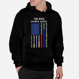 No One Fights Alone Usa Flag T-Shirt For 4Th July Hoodie | Crazezy AU