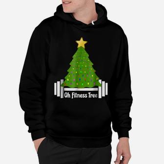 Oh Fitness Christmas Tree Tshirt Exercise Working Out Gym Hoodie | Crazezy