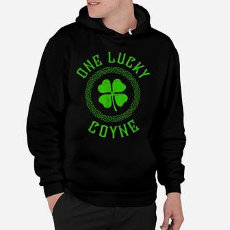 One Lucky Coyne Irish Last Name Distressed Clover T-Shirt Hoodie | Crazezy UK