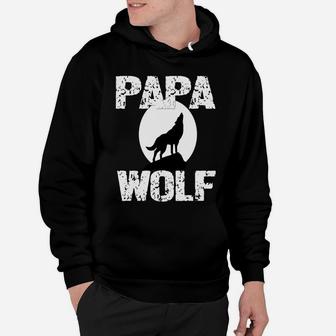 Papa Wolf Shirt Matching Family Tribe Wolves Moon Father Dad Sweatshirt Hoodie | Crazezy UK
