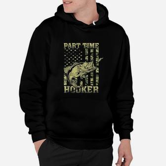 Part Time Hooker Funny Fishing Camouflage Flag Hoodie | Crazezy