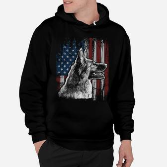 Patriotic German Shepherd American Flag Dog Gift Men Women Sweatshirt Hoodie | Crazezy