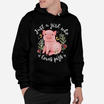Pig Shirt Just Girl Who Loves Pigs Shirt Pig Lovers Gift Hoodie | Crazezy UK