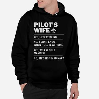 Pilot's Wife Funny Aviation Airline Gift For Aviator Husband Hoodie | Crazezy