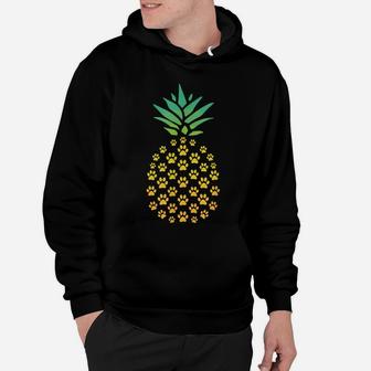 Pineapple Cat Paw Print Shirt - Funny Hawaiian Tropical Gift Hoodie | Crazezy