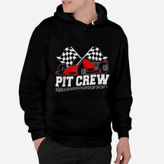 Pit Crew Car Racing Checkered Flag Racing Party Hoodie | Crazezy