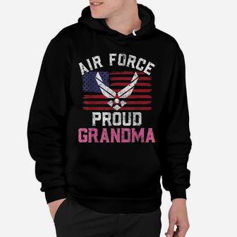 Proud Air Force Grandma American Flag Veteran Gift Hoodie | Crazezy